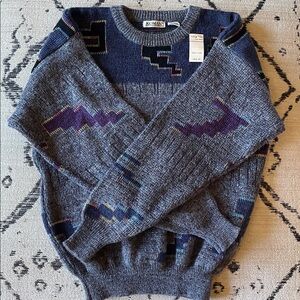 Vtg 80s 90s Koman NWT Multi Abstract Streetwear Fresh Prince Hip Hop Sweater M